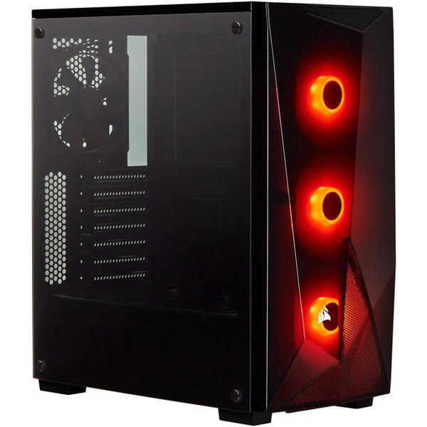 Carcasa Corsair Carbide Spec-Delta RGB, Tempered Glass, MiddleTower, Fara sursa, Negru