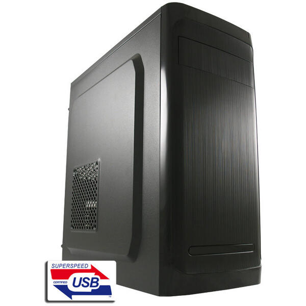 Carcasa LC-Power 7034B - ATX, Midi-Tower, Fara sursa, Negru