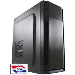 Carcasa LC-Power 7036B - ATX, Midi-Tower, Fara sursa, Negru