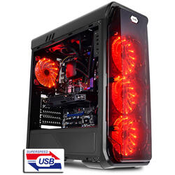 Gaming 988B - Red Typhoon - ATX, Midi-Tower, Fara sursa, Negru