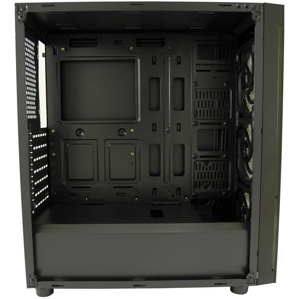 Carcasa LC-Power Gaming 995B - Light Box - ATX, Midi-Tower, Tempered glass front panel, Fara sursa, Negru