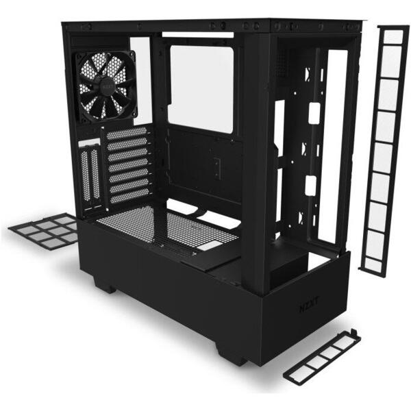 Carcasa NZXT H510 Elite Matte Black, MiddleTower, Tempered glass, Fara sursa