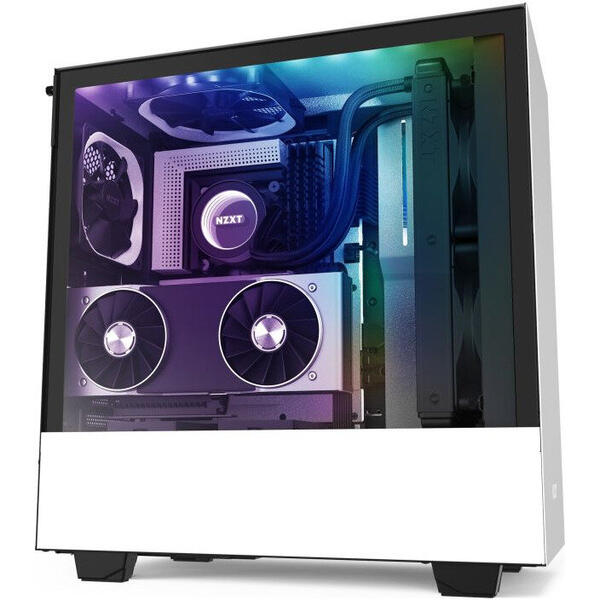 Carcasa H510i RGB TG White si sursa NZXT C650