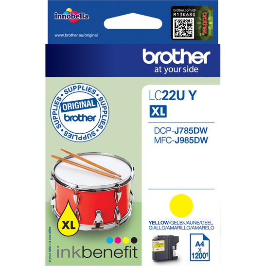 Cartus cerneala Brother Ink LC-22UY, Galben