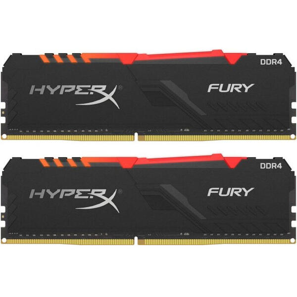 Memorie Kingston HyperX Fury RGB 16GB DDR4 2400MHz CL15 Dual Channel Kit