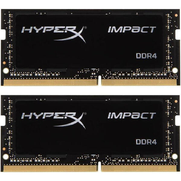 Memorie Notebook Kingston HyperX Impact, 16GB, DDR4, 2400MHz, CL14, 1.2v, Dual Channel Kit