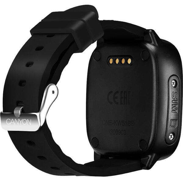 SmartWatch Canyon Kids, Wi-Fi, Bluetooth, GPS, GSM, Negru