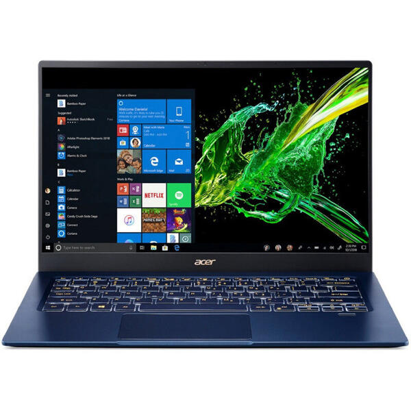 Laptop Acer Swift 5 SF514-54T, 14'' FHD IPS Touch, Intel Core i7-1065G7, 16GB DDR4, 512GB SSD, GMA Iris Plus, Win 10 Pro, Blue
