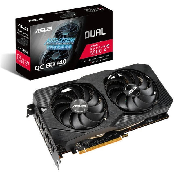 Placa video Asus Radeon RX 5500 XT Dual EVO O8G 8GB EVO GDDR6 128-bit