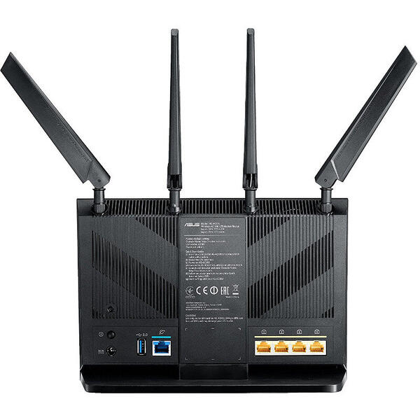 Router Wireless Asus Gigabit AC1900 Dual-Band, 4x LAN, 1x WAN, 10/100/1000 Mbps, 4G LTE