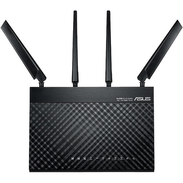 Router Wireless Asus Gigabit AC1900 Dual-Band, 4x LAN, 1x WAN, 10/100/1000 Mbps, 4G LTE