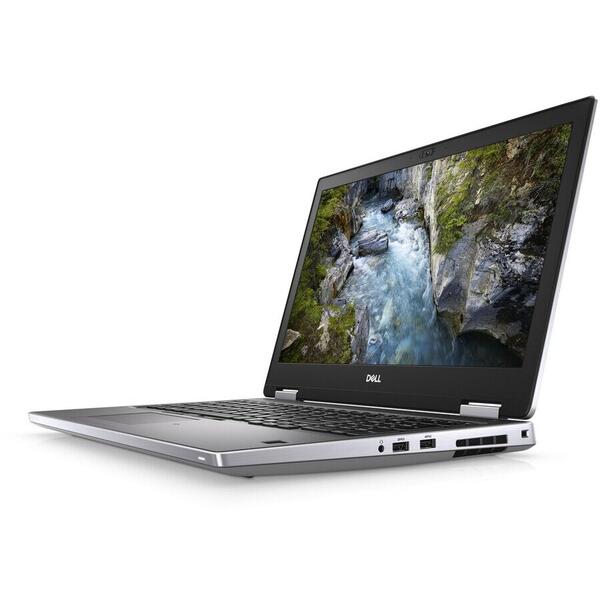 Laptop Dell Precision 7540, Intel Core i7-9850H, 15.6" FHD, 16GB, 512GB SSD, nVidia Quadro T1000 4GB, Win10 Pro, Argintiu