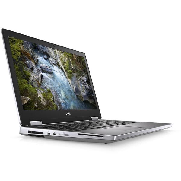 Laptop Dell Precision 7540, Intel Core i7-9850H, 15.6" FHD, 16GB, 512GB SSD, nVidia Quadro T1000 4GB, Win10 Pro, Argintiu