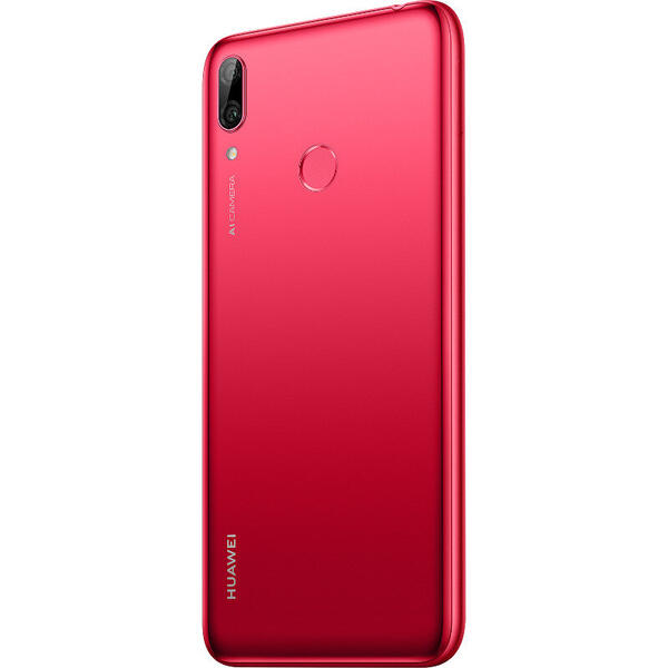 Smartphone Huawei Y7 (2019), 6.26 inch IPS, Octa Core, 32GB, 3GB RAM, Dual SIM, 4G, 3-Camere, Coral Red