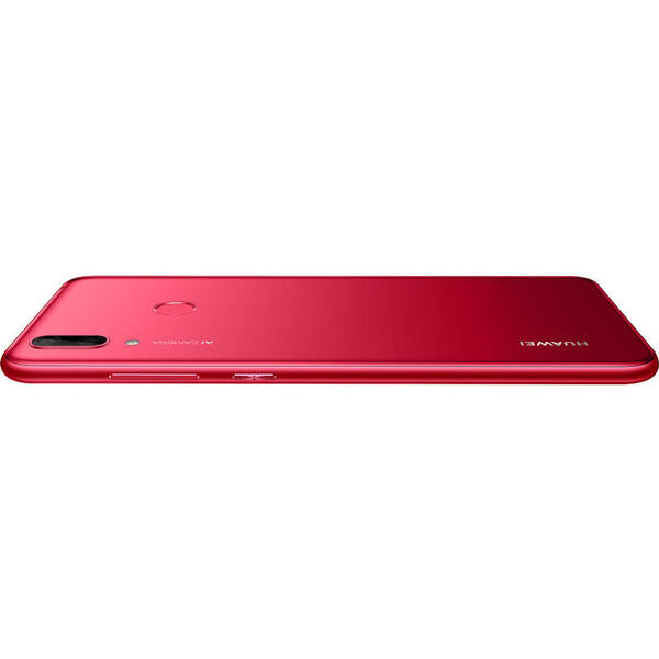 Smartphone Huawei Y7 (2019), 6.26 inch IPS, Octa Core, 32GB, 3GB RAM, Dual SIM, 4G, 3-Camere, Coral Red