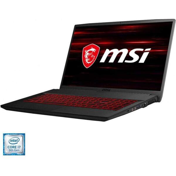 Laptop MSI Gaming GF75 Thin 9SD, 17.3 inch FHD IPS 120Hz, Intel Core i7-9750H, 8GB DDR4, 512GB SSD, GeForce GTX 1660 Ti 6GB, Free DOS, Black