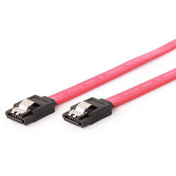 Cablu S-ATA 3, metal clips,  30cm, "CC-SATAM-DATA-0.3M"