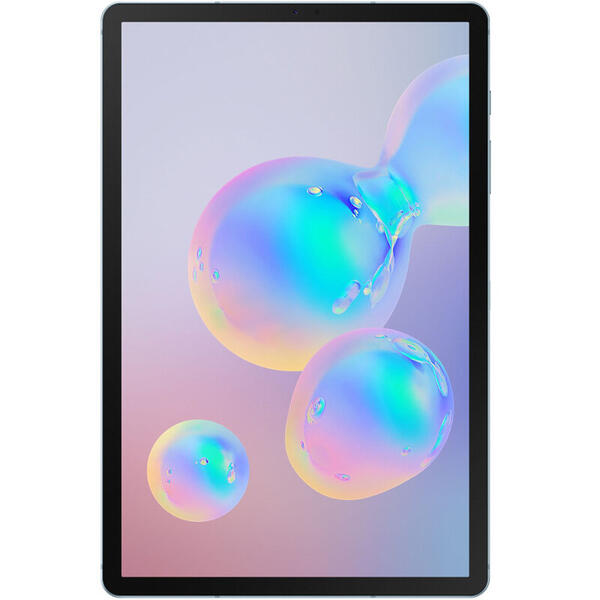 Tableta Samsung Galaxy Tab S6 2019, 10.5 inch, Snapdragon 855 Octa Core 2.8GHz, 6GB RAM, 128GB, Wi-Fi, Bluetooth, 4G, GPS, Android 9.0, Cloud Blue