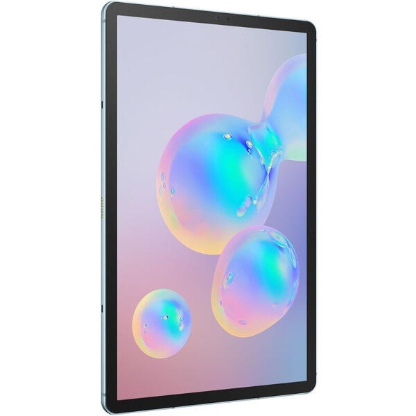 Tableta Samsung Galaxy Tab S6 2019, 10.5 inch, Snapdragon 855 Octa Core 2.8GHz, 6GB RAM, 128GB, Wi-Fi, Bluetooth, 4G, GPS, Android 9.0, Cloud Blue