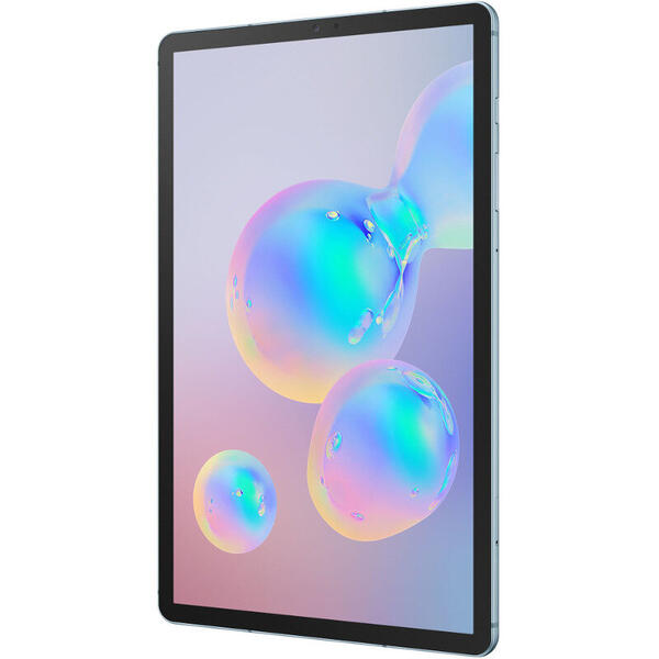 Tableta Samsung Galaxy Tab S6 2019, 10.5 inch, Snapdragon 855 Octa Core 2.8GHz, 6GB RAM, 128GB, Wi-Fi, Bluetooth, 4G, GPS, Android 9.0, Cloud Blue