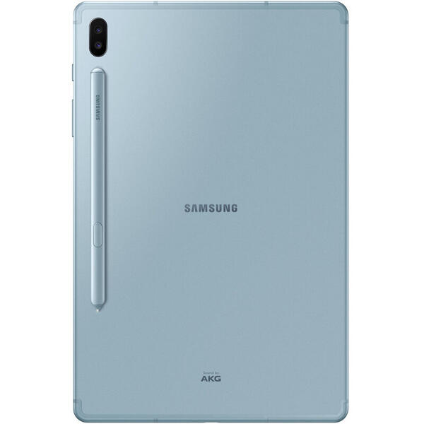 Tableta Samsung Galaxy Tab S6 2019, 10.5 inch, Snapdragon 855 Octa Core 2.8GHz, 6GB RAM, 128GB, Wi-Fi, Bluetooth, 4G, GPS, Android 9.0, Cloud Blue