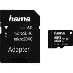 Card memorie HAMA Micro SDHC 32GB Clasa 10 80MB/S +Adaptor