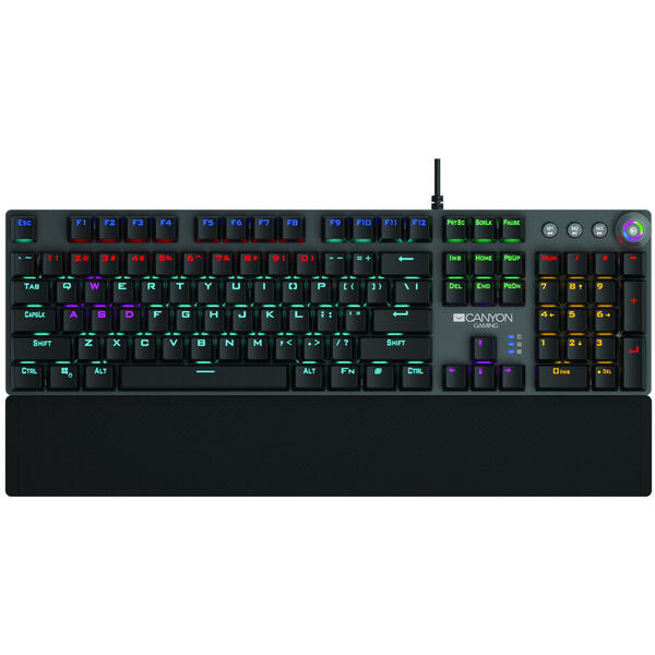 Tastatura Gaming Canyon CND-SKB7-US, USB, Negru