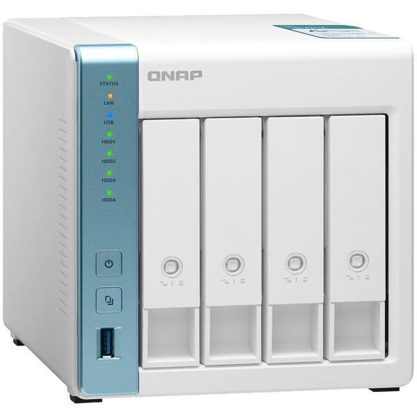 NAS Qnap TS-431K, Quad core, 4 gay, Alb