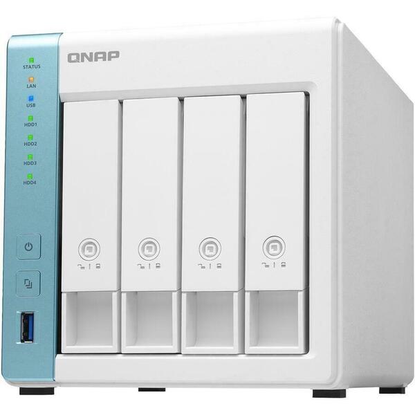 NAS Qnap TS-431K, Quad core, 4 gay, Alb