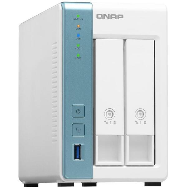 NAS Qnap TS-231K, 1GB RAM, 2 Bay, Alb