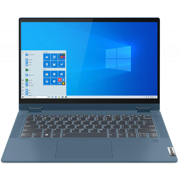 Ultrabook Lenovo IdeaPad Flex 5 14IIL05, 14 inch FHD Touch, Intel Core i5-1035G1, 16GB DDR4, 512GB SSD, Intel UHD, Windows 10 Home, Light Teal