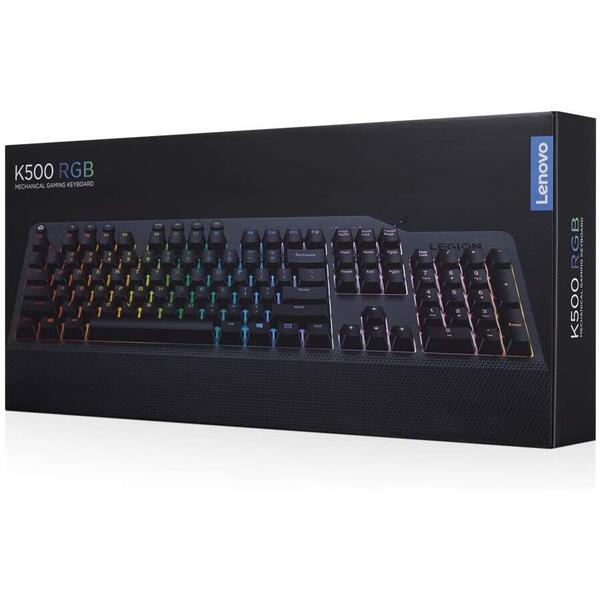 Tastatura Gaming Lenovo Legion K500 RGB Mecanica, RGB, Black