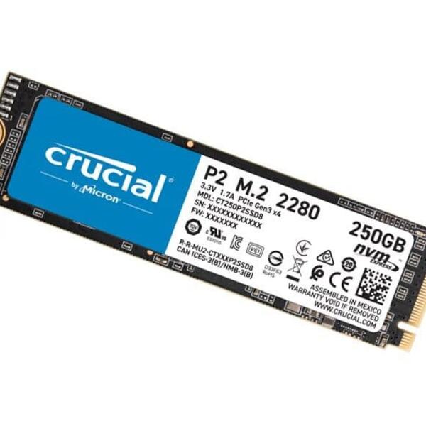 SSD Crucial P2 250GB PCI Express 3.0 x4 M.2 2280