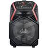 Boxa portabila Spacer tip troler, RMS 35W, 8" woofer, acumulator 3.7V 1800 mAh, USB/microSD, Remote control, Wireless microphone, Black