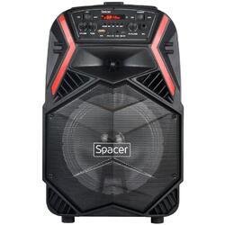 tip troler, RMS 35W, 8" woofer, acumulator 3.7V 1800 mAh, USB/microSD, Remote control, Wireless microphone, Black