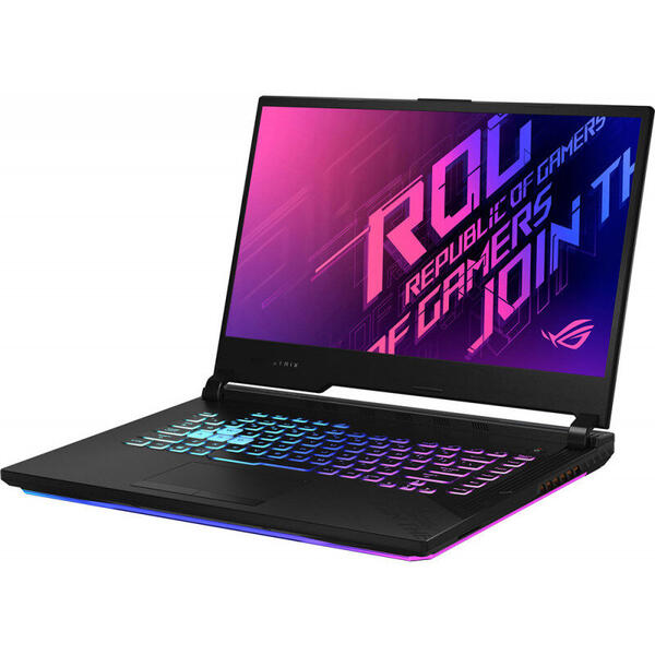 Laptop Asus ROG Strix G15 G512LU, 15.6 inch FHD 144Hz, Intel Core i7-10750H, 16GB DDR4, 1TB SSD, GeForce GTX 1660 Ti 6GB, No OS, Black