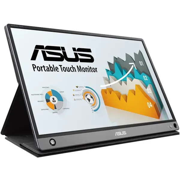 Monitor LED Asus ZenScreen MB16AMT 15.6 inch FHD, Touchscreen, 5 ms Boxe Argintiu