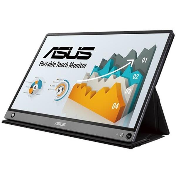 Monitor LED Asus ZenScreen MB16AMT 15.6 inch FHD, Touchscreen, 5 ms Boxe Argintiu