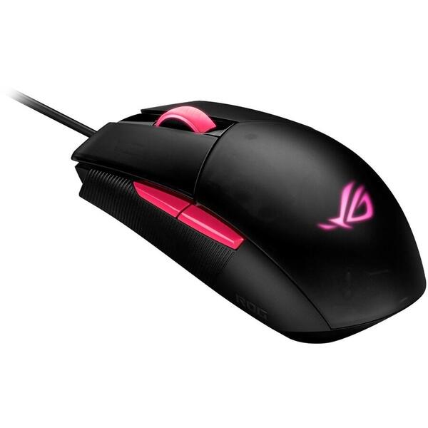 Mouse gaming Asus ROG Strix Impact II Electro Punk roz cu negru