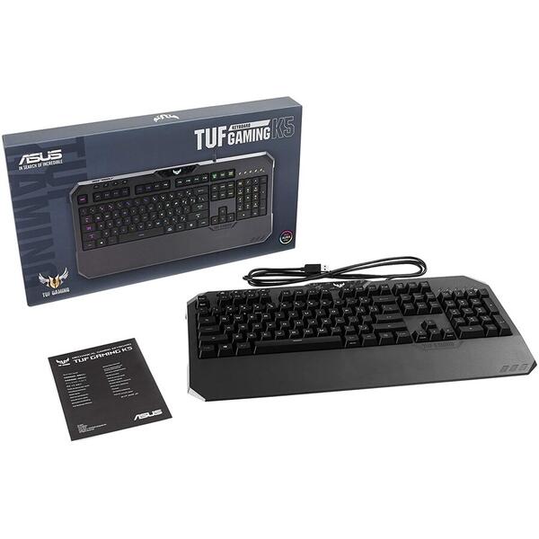 Tastatura Asus TUF K5 neagra iluminare RGB