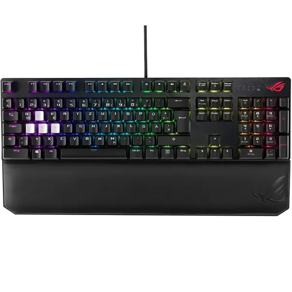 Tastatura gaming Asus ROG Strix Scope Deluxe switch-uri Cherry MX Red neagra iluminare RGB