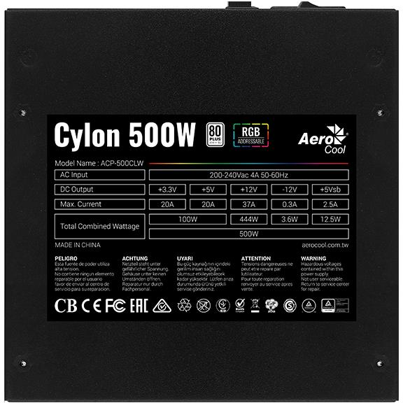 Sursa Aerocool Cylon 600W iluminare RGB