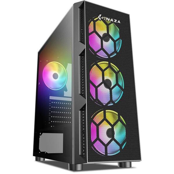 Carcasa Inaza Starfire Tempered Glass RGB Neagra