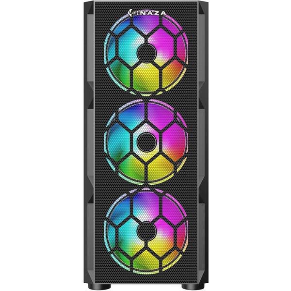Carcasa Inaza Starfire Tempered Glass RGB Neagra