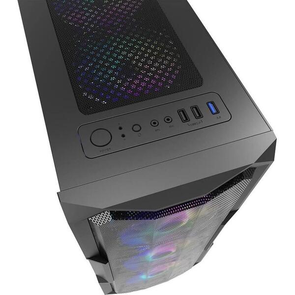 Carcasa Inaza Aquarius Mesh iluminare aRGB Negra