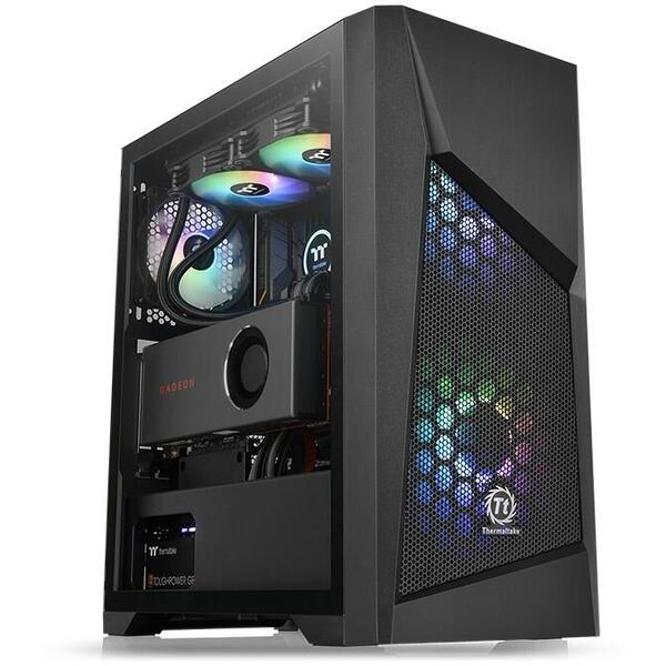 Carcasa Thermaltake Commander G32 Tempered Glass iluminare aRGB, Neagra