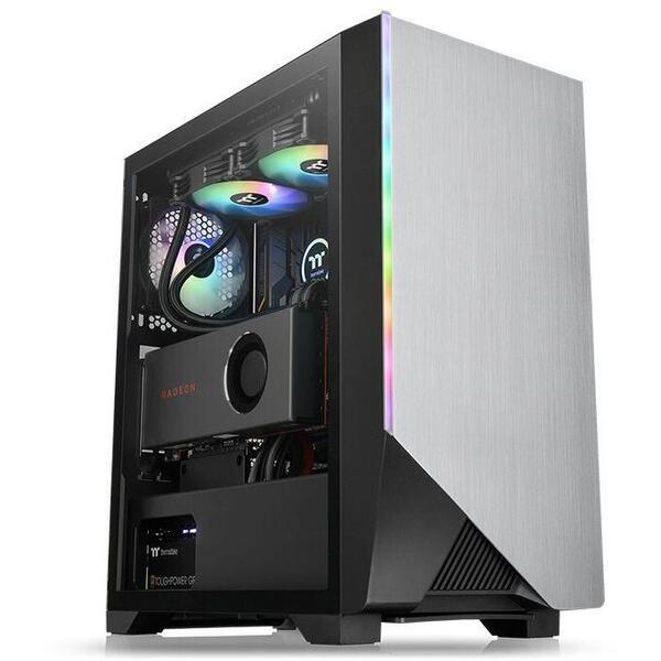 Carcasa Thermaltake H550 Tempered Glass iluminare aRGB Argintie