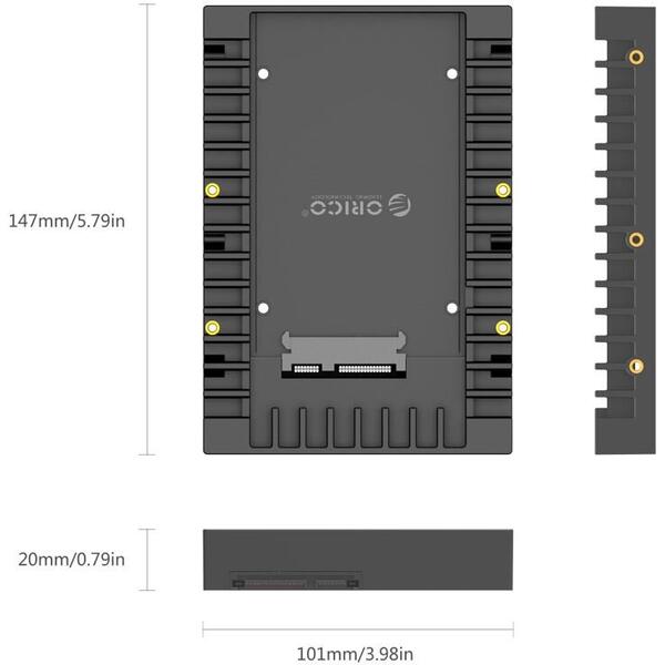 Rack Orico 1125SS HDD/SSD de la 2.5 inch la 3.5 inch Negru
