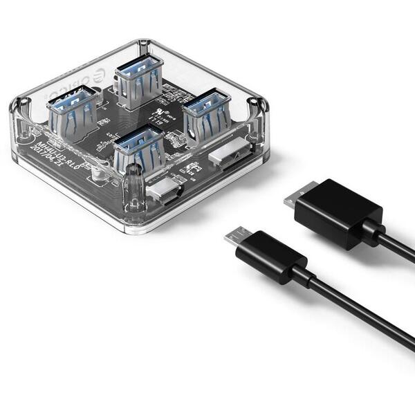 Hub USB Orico USB3.0 MH4U Transparent