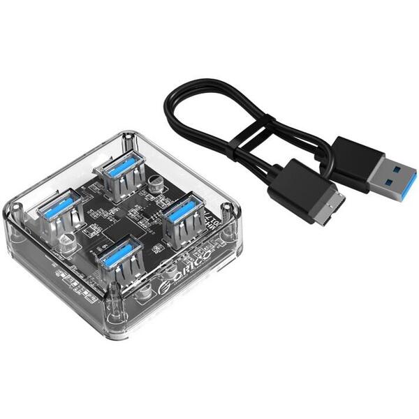 Hub USB Orico USB3.0 MH4U Transparent